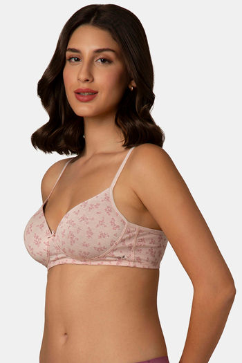 Every de by Amante Padded Non Wired Full Coverage T-Shirt Bra - Pink Floral Print — image 2